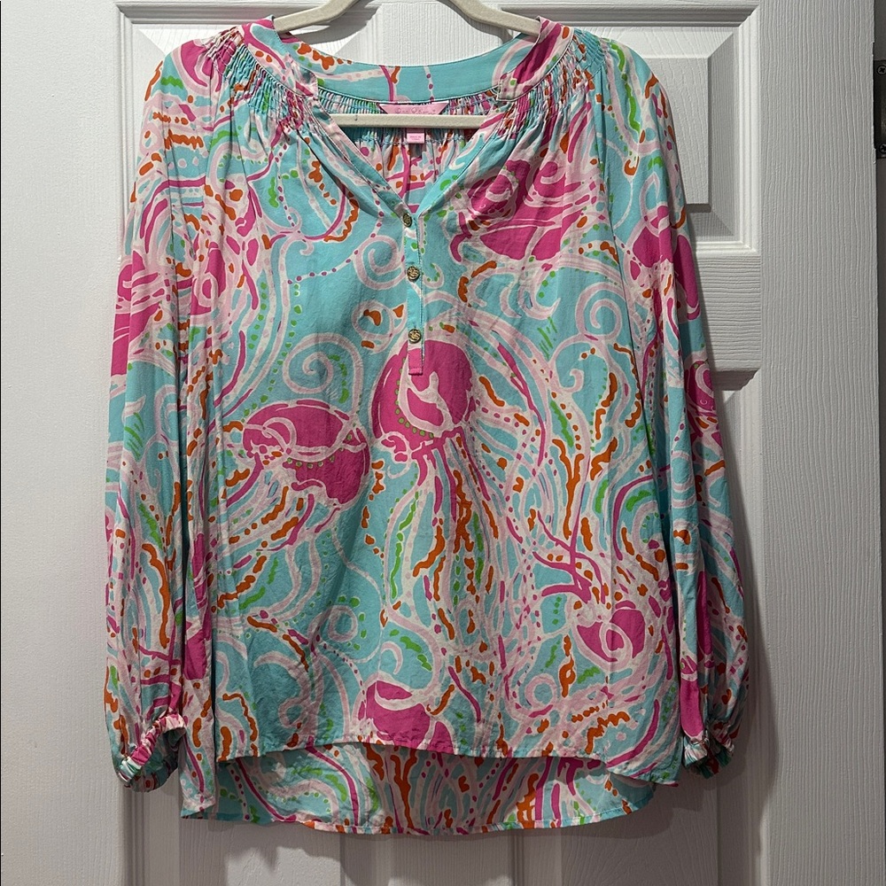 Lilly Pulitzer Multicolor Abstract Top